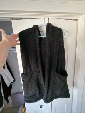 Black Plush Vest